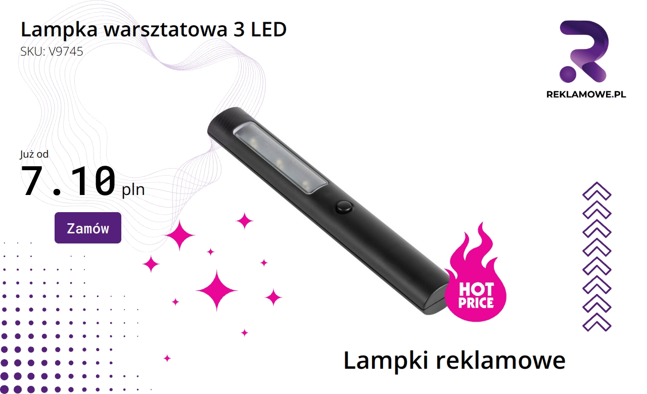 Lampka warsztatowa z trzema diodami LED