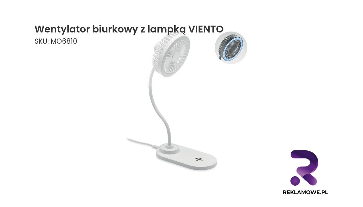 Wentylator biurkowy z lampką VIENTO Wentylator biurkowy z lampką VIENTO