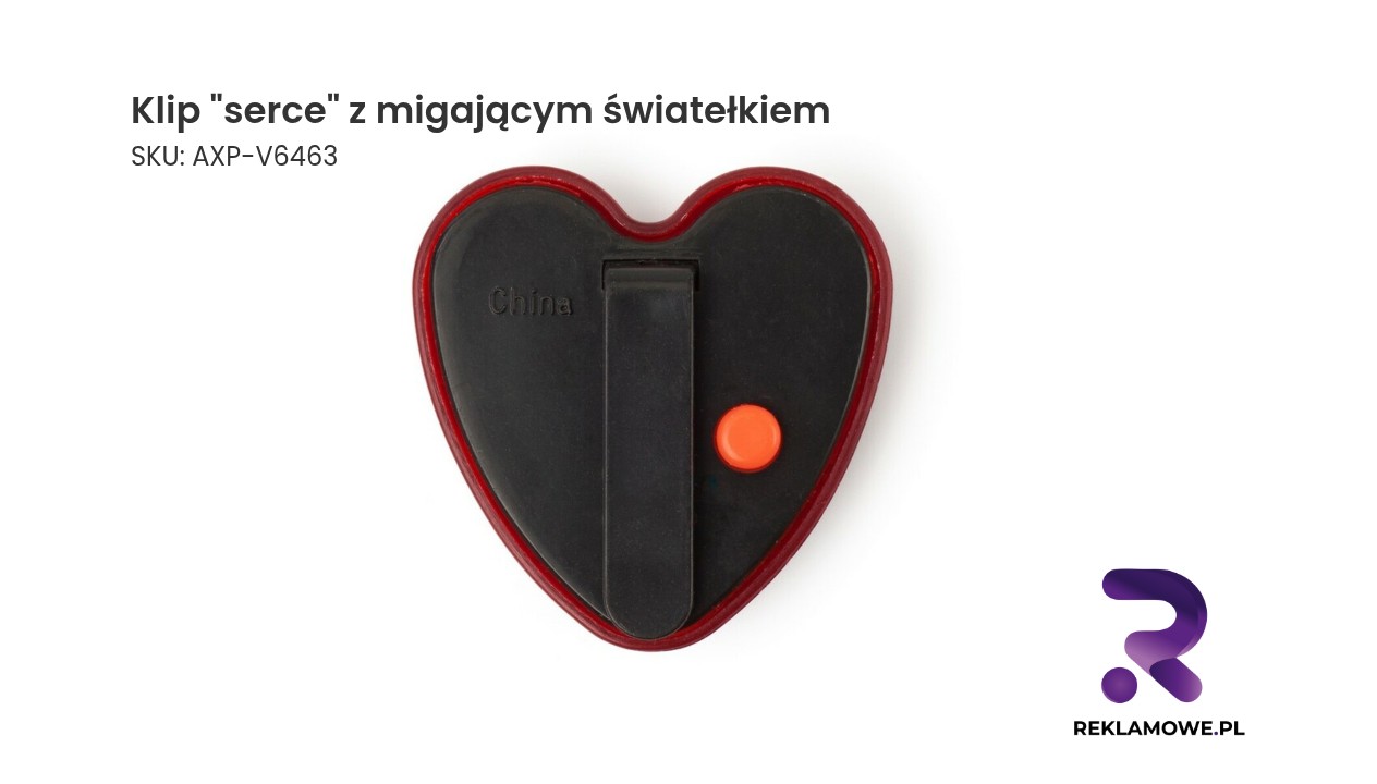 Klip w kształcie serca z migającym światłem