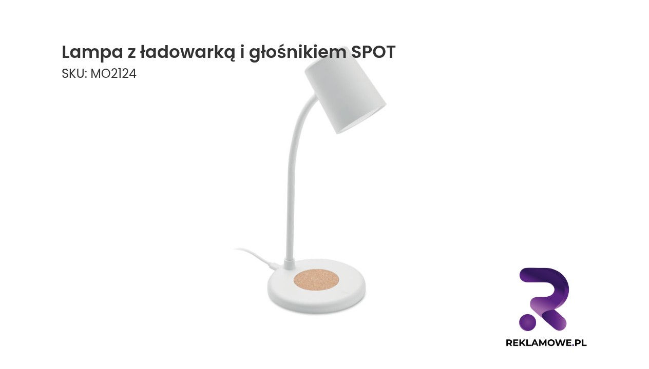 Lampa z ładowarką i głośnikiem SPOT – nowoczesna lampa stołowa z funkcją ładowania i wbudowanym głośnikiem