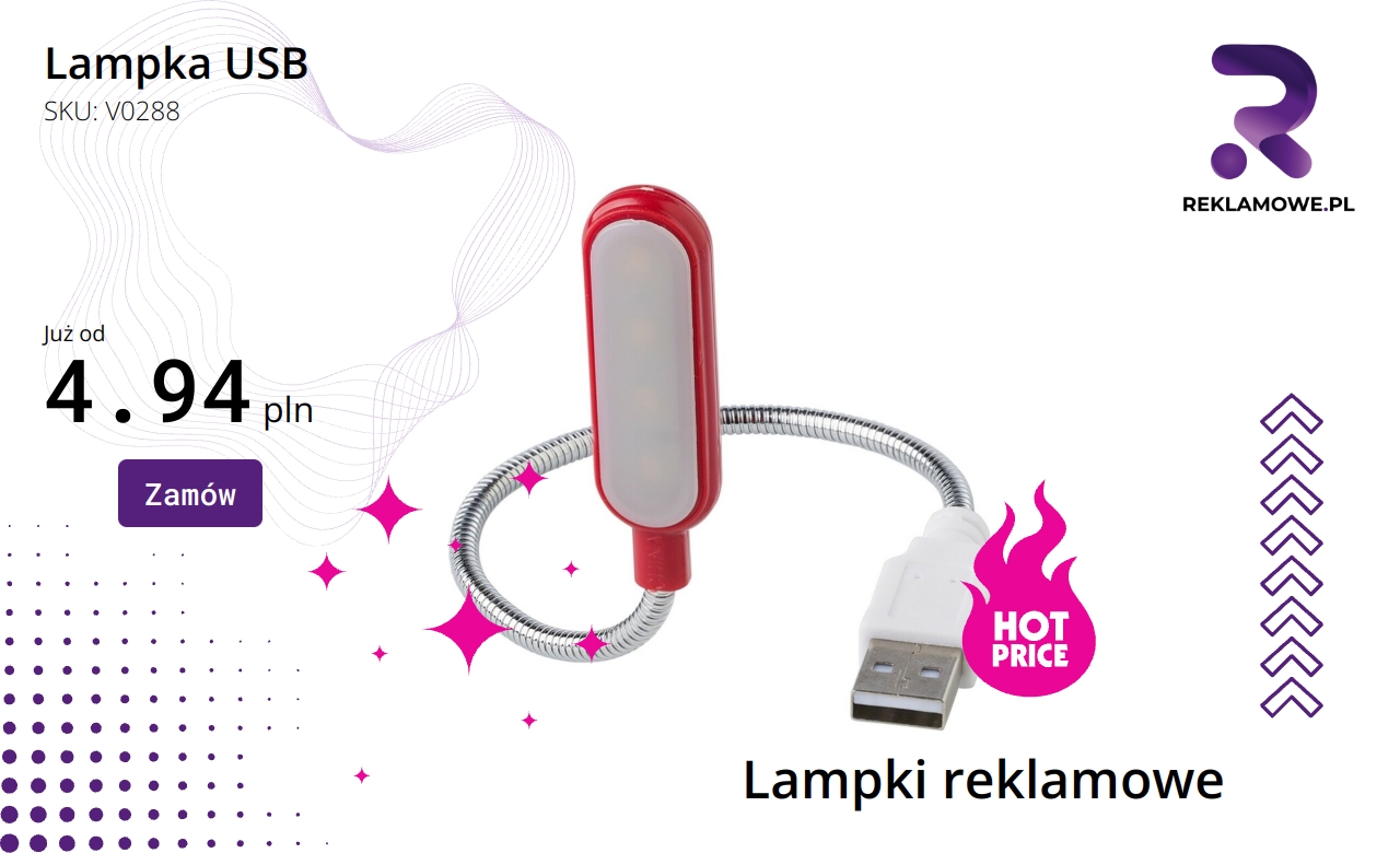 Lampka USB z możliwością podłączenia do portu USB