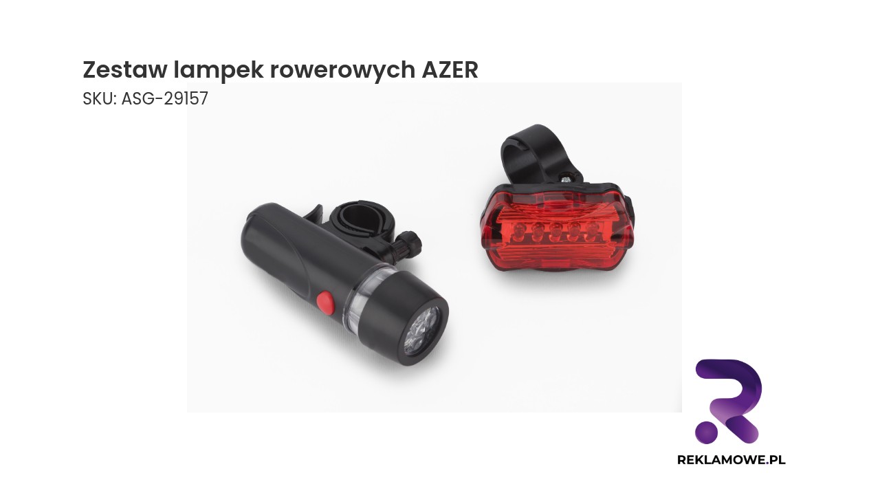 Zestaw lampek rowerowych AZER - przednia i tylna lampka do roweru